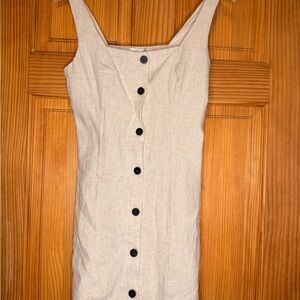Alter’d State Linen Button Front Dress Neutral Sleeveless NWT XS